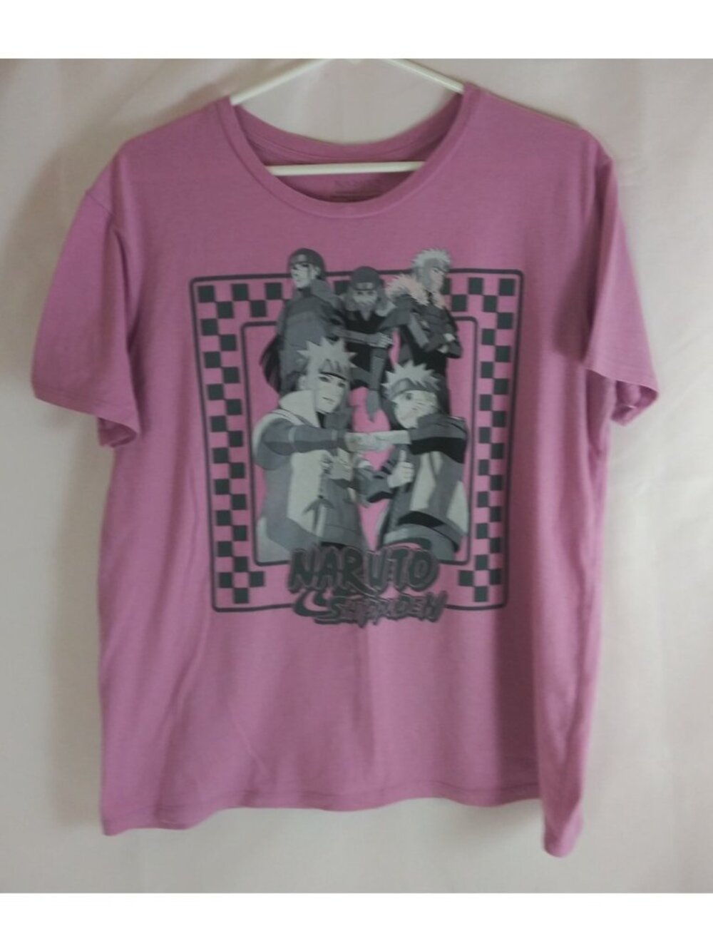 Viz Media Naruto Shippuden Pink Graphic Anime T-Shirt Size Large 11/13